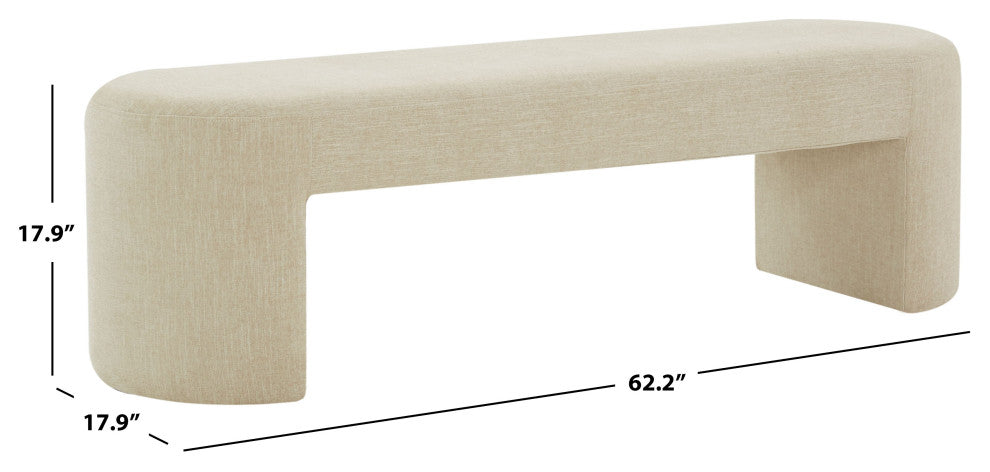 Safavieh Couture Dallyce Upholstered Bench, Beige