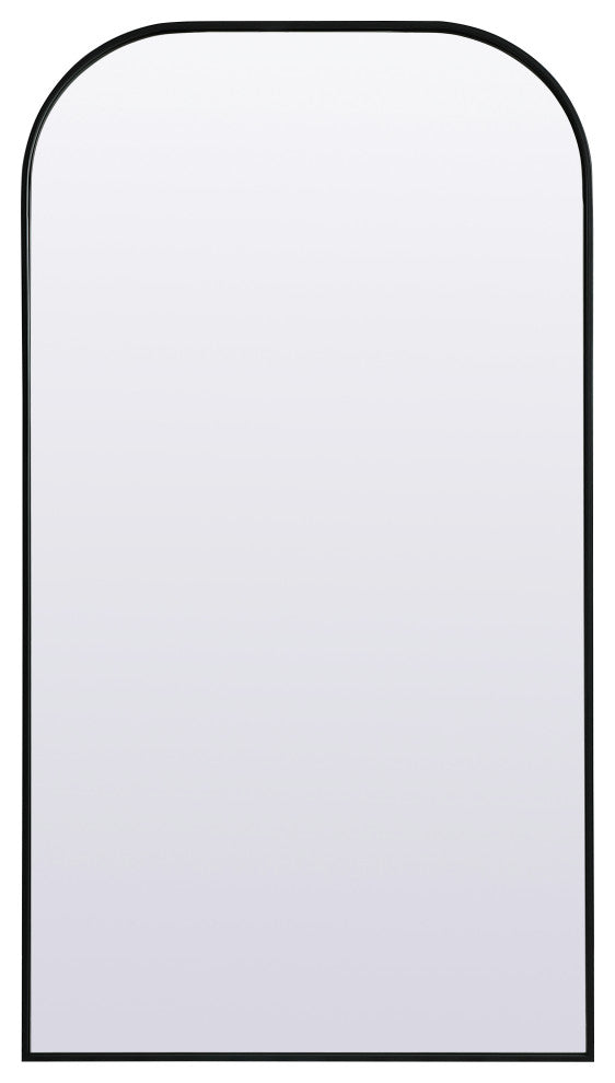 Metal Frame Arch Full Length Mirror 35X66 Inch, Black