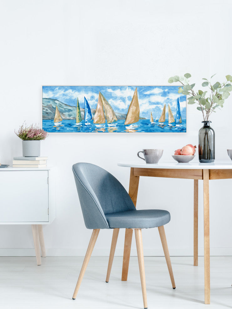 "Waiting for the Winds" Floater Framed Painting Print on Canvas, 60x20