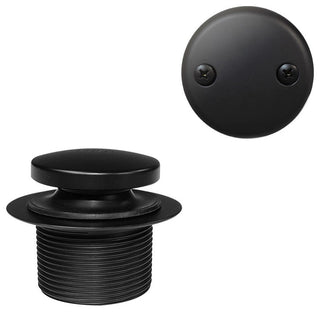 Above Floor Tip-Toe Trim and 2-Hole Overflow Cover, Matte Black