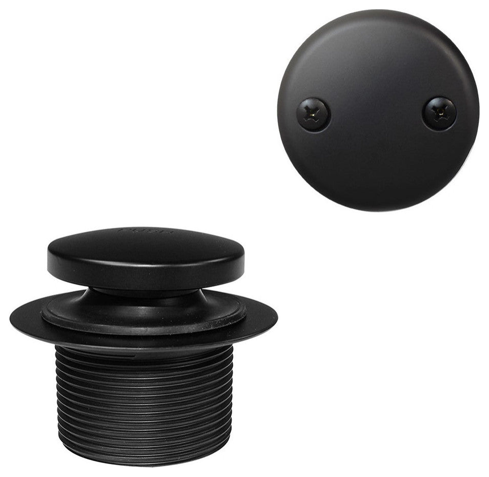Above Floor Tip-Toe Trim and 2-Hole Overflow Cover, Matte Black