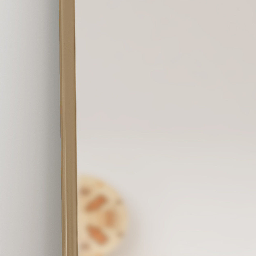 Louise Modern Rectangular Standing Mirror, Mirror, Gold