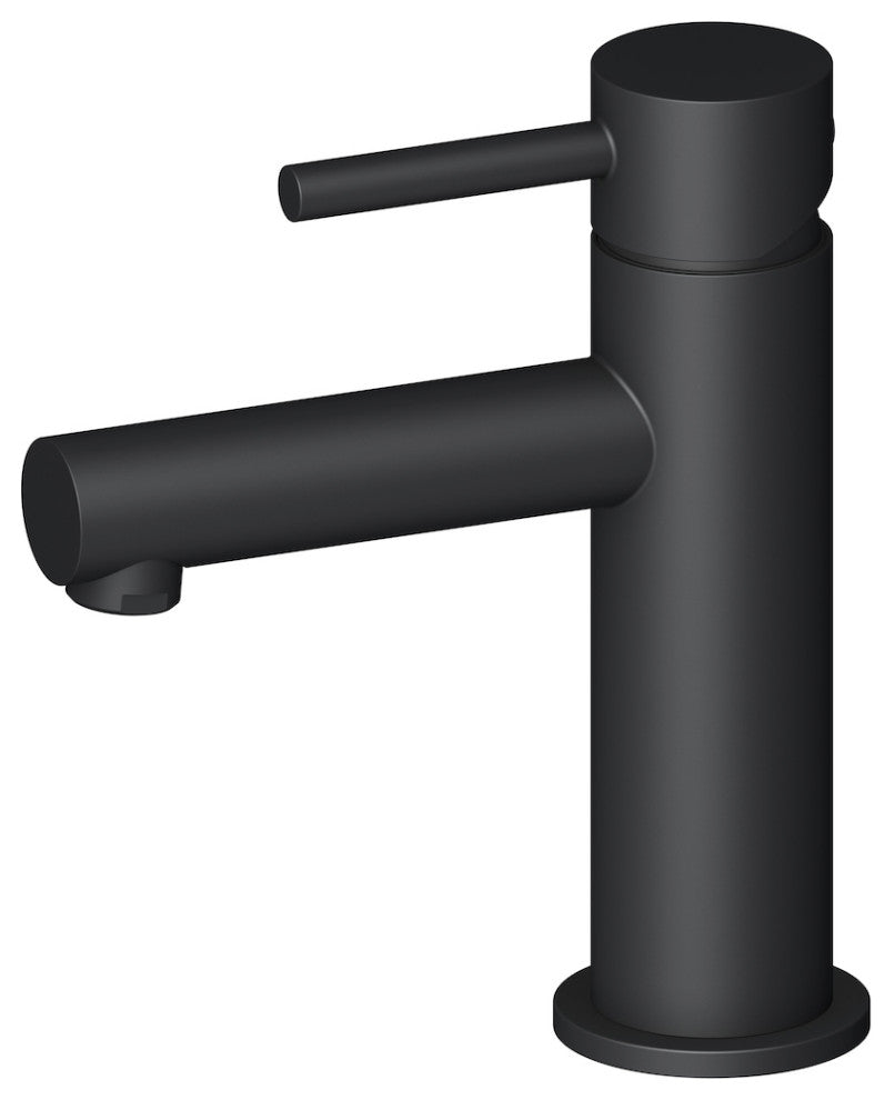Blossom Brass Round Single Handle Bathroom Vanity Sink faucet, Matte Black
