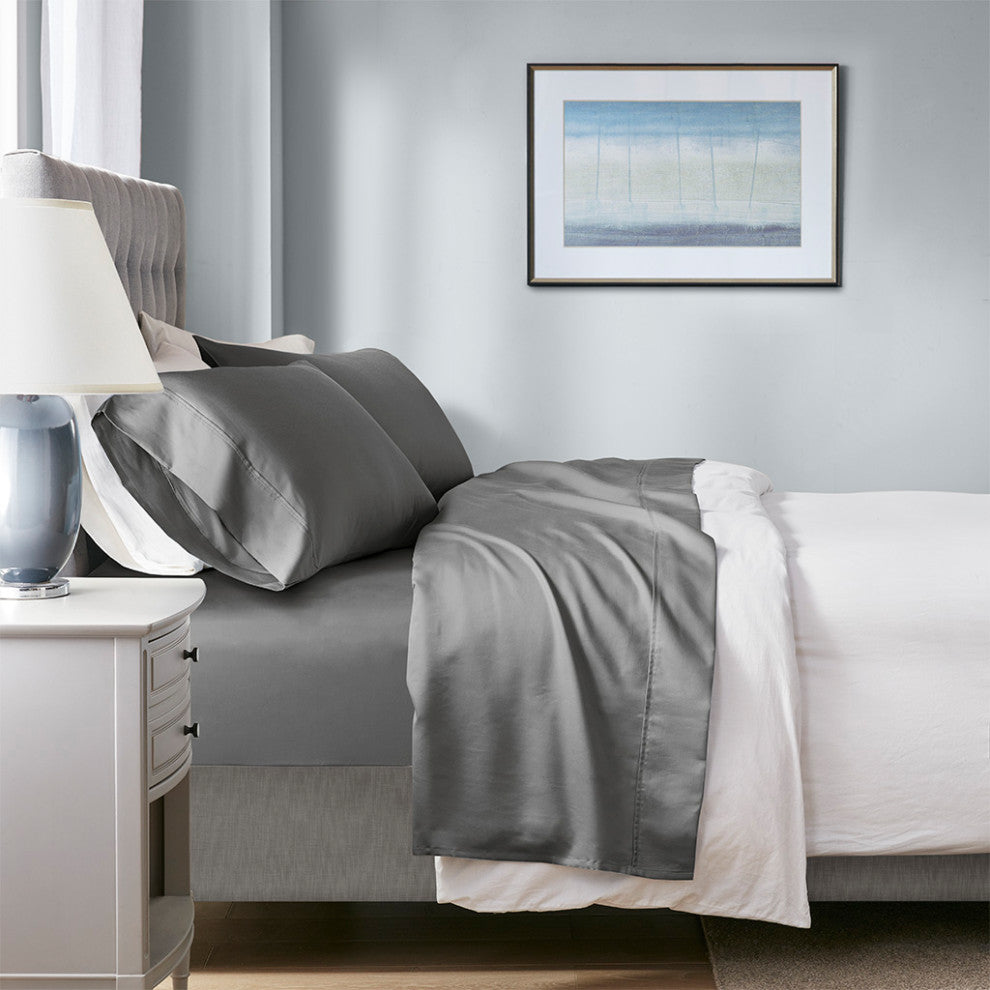Beautyrest 1000 Thread Count Thermal Management Sheet Set, Dark Gray, Full