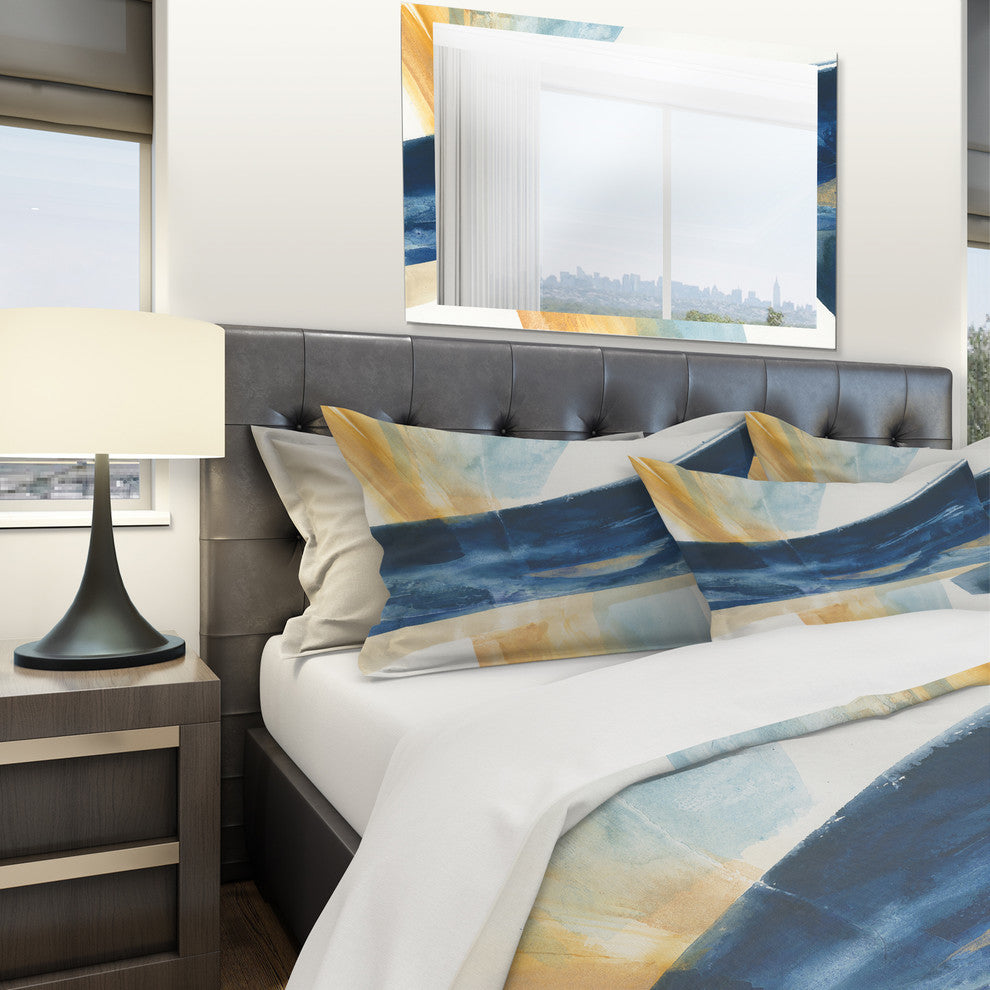 indigo Panel I Geometric Duvet Cover Set, King