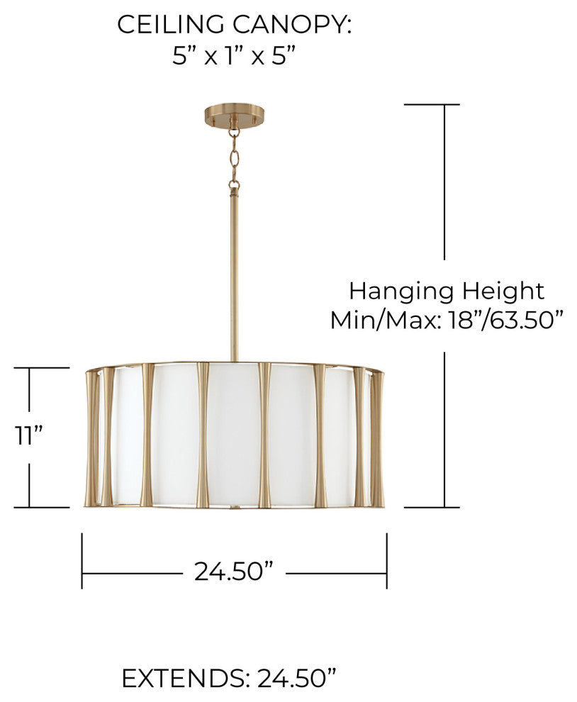 Capital Lighting 344641 Bodie 4 Light 25"W Drum Chandelier - Matte Black