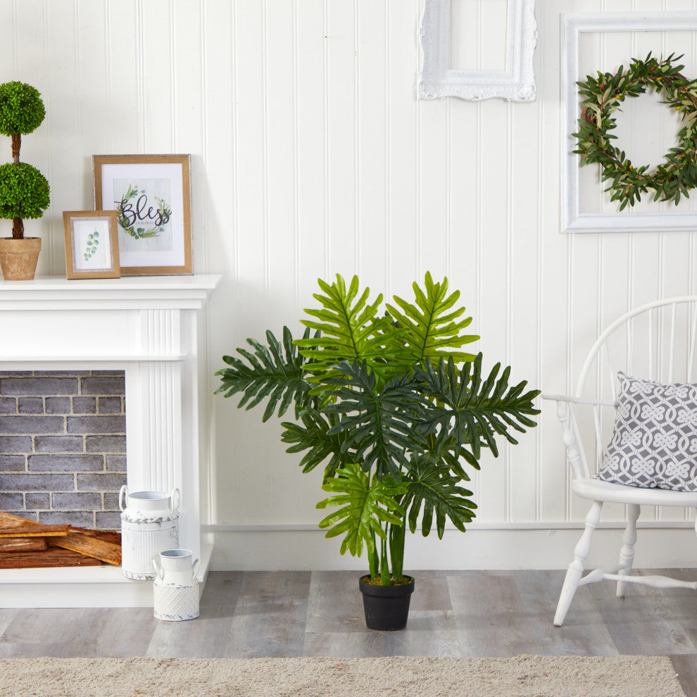 40" Philodendron Artificial Plant, Real Touch