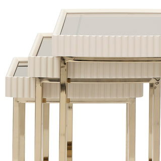 Lisbon Nesting Tables, Set of 3, Silken Matte Cream