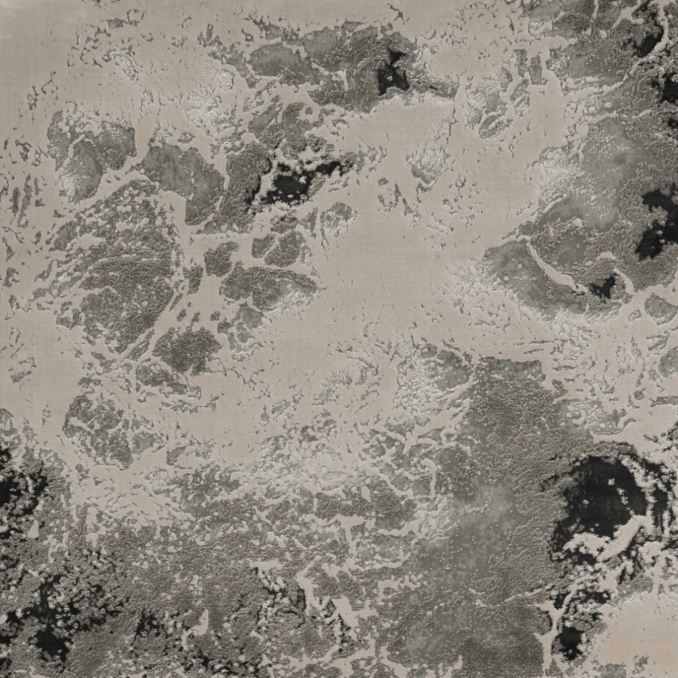3' X 5' Silver Abstract Area Rug