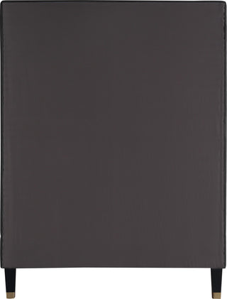 Harlie Velvet Upholstered Bed, Black, Twin