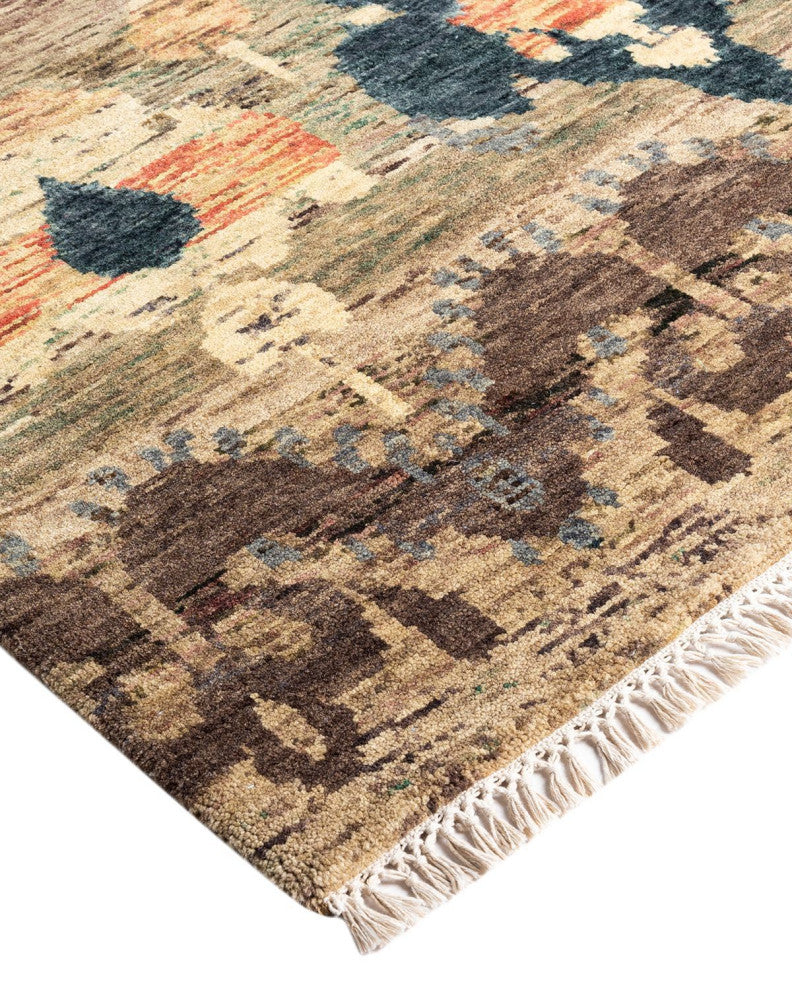 Ikat One-of-a-Kind Handmade Area Rug Brown, 7' 10" x 10' 1"