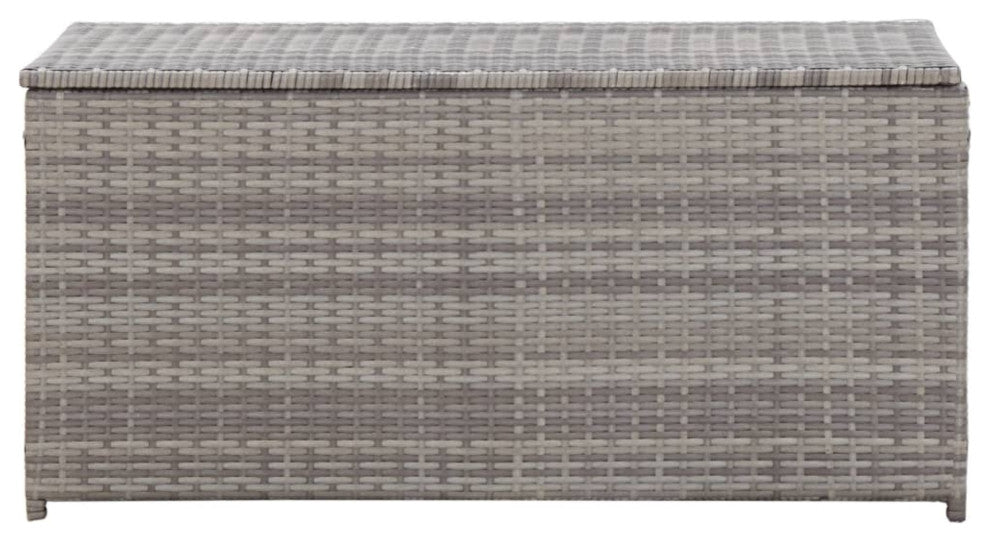 vidaXL Garden Storage Box Poly Rattan 39.4"x19.7"x19.7" Gray