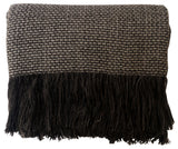 Alpaca and Wool Silky Soft Throw Blanket, Light Grey