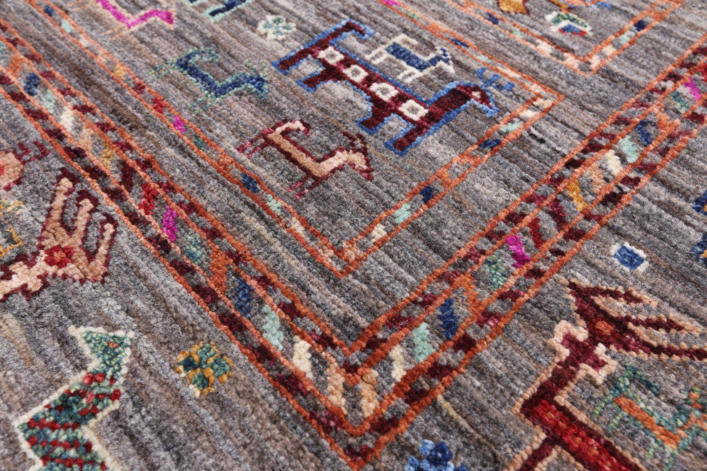 3' 4" X 4' 10" Hand Knotted Tribal Persian Gabbeh Rug - Q13843