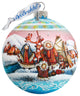 Hand Painted Scenic Glass Ornament Northern Light Ball