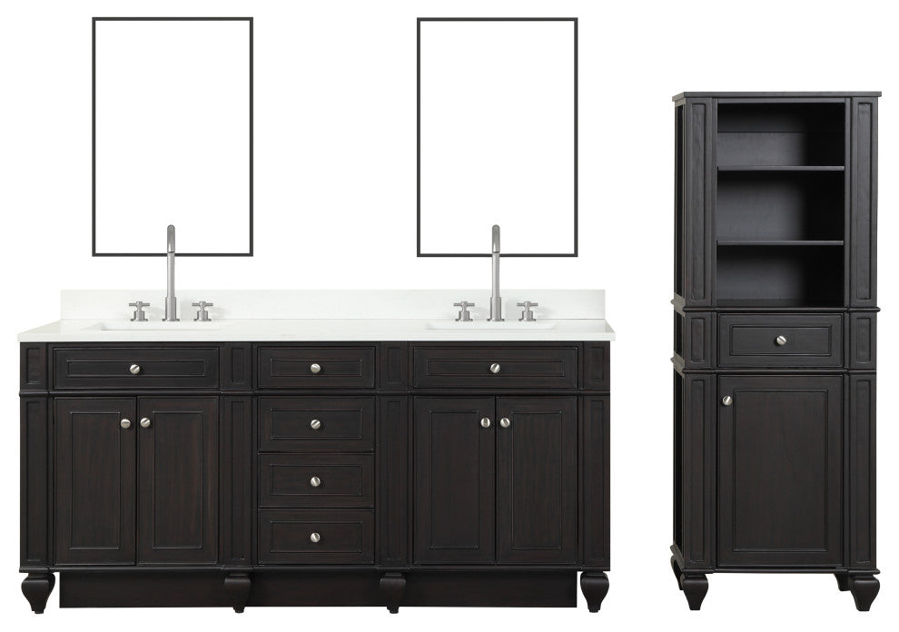 Winston 72" Double Vanity, Espresso