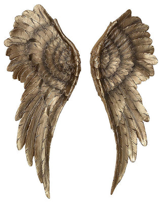 2 Piece Angel Wing Bas Relief Wall Decor
