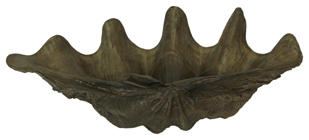 Life Like Shell Cast Lifelike Cast Polyresin Giant Clam Shell Decorative Bowl