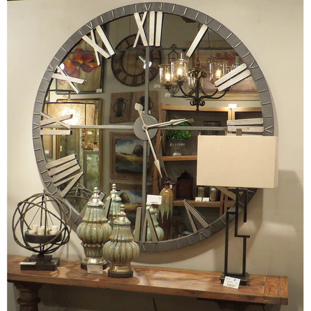 XL 60" Mirrored Round Wall Clock