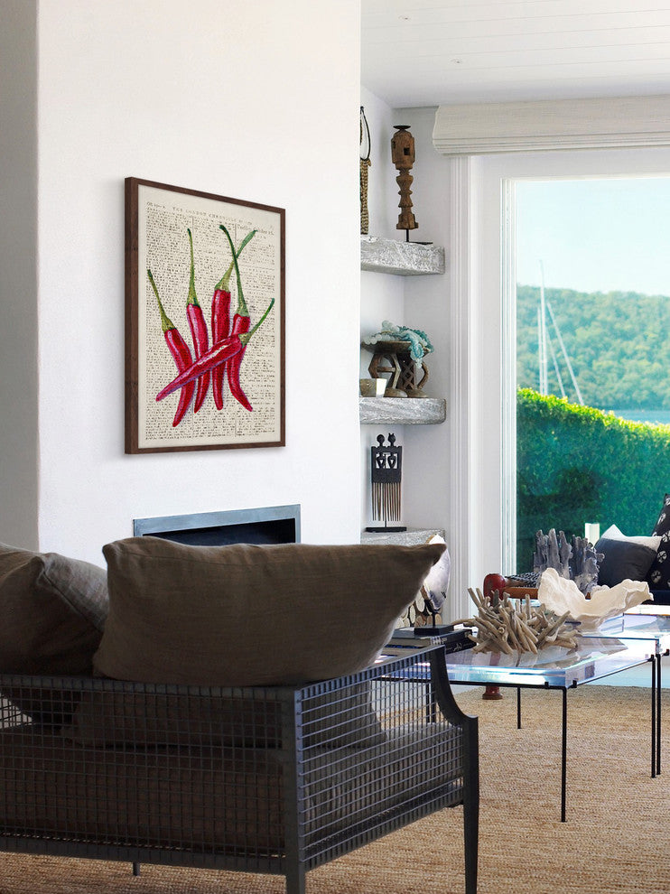 "Red Hot Chilies II" Framed Painting Print, 12"x18"