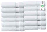 Organic Cotton Feather Touch Quick Dry Wash Cloth, White, Pack 12