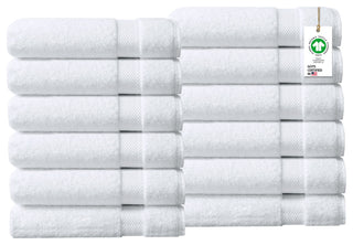 Organic Cotton Feather Touch Quick Dry Wash Cloth, White, Pack 12