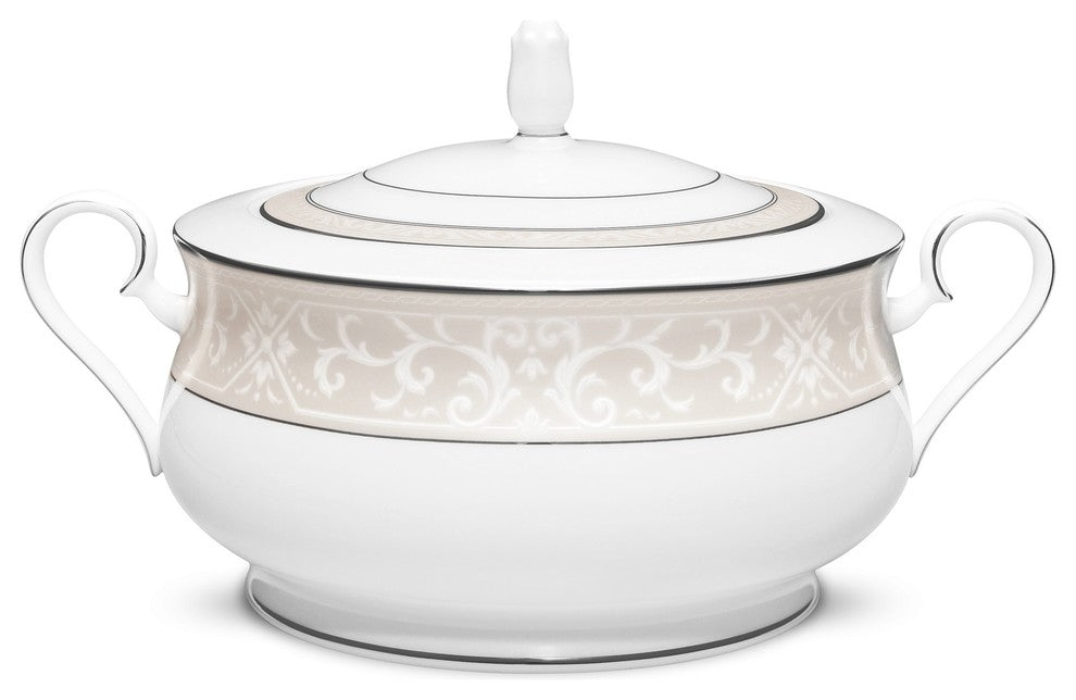 Noritake Montvale Platinum Covered Vegetable Bowl