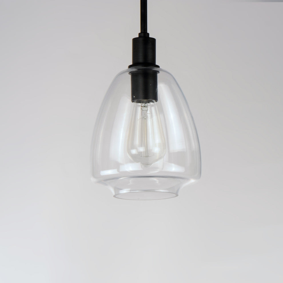 Maxim Lighting Babylon 7.25" 1-Light Pendant, Black/Clear, 11112CLBK