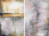 Pink and Yellow Smokes Diptych, 32"x24"