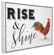 Stupell Ind. Rise And Shine Rooster White Canvas Wall Art, 24x30