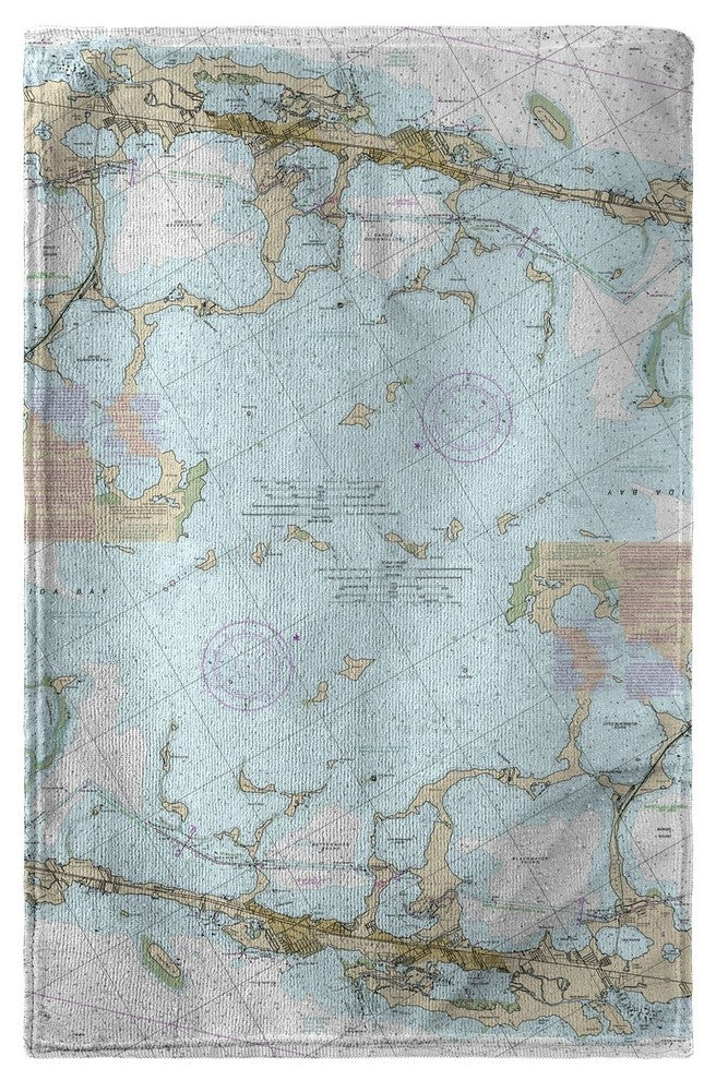 Betsy Drake Key Largo, FL Nautical Map Beach Towel
