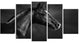 Black Arabian Horse Portrait, Animal Canvas Art Print, 60"x32", 5 Panels