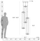 Athena Triple Tall LED Lantern Sterling Clear Glass