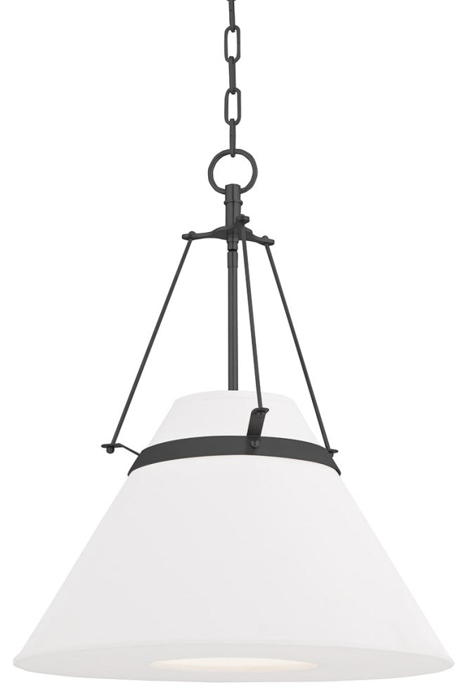 Clemens 1 Light Pendant, Old Bronze Finish, White Shade