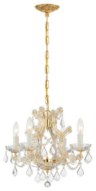 Crystorama Lighting Group 4474-CL-MWP Maria Theresa 4 Light 17"W - Polished