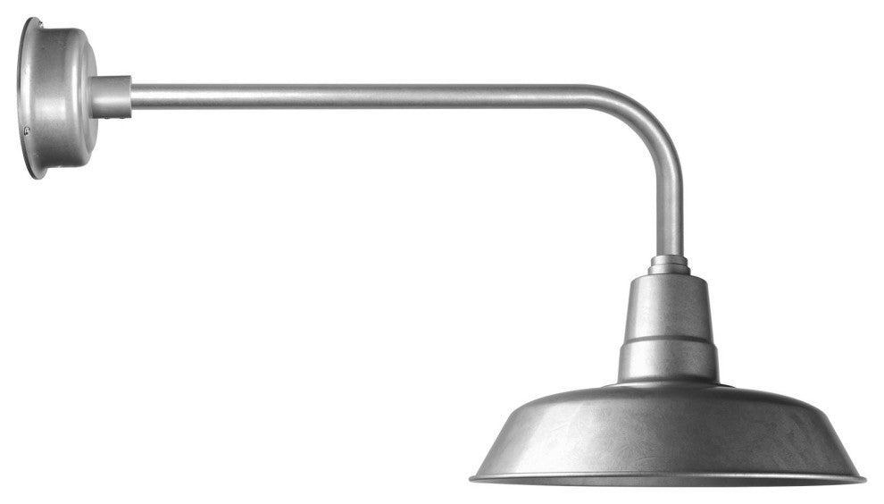 18" Vintage LED Wall Light With Traditional Arm, Galvanized Silver