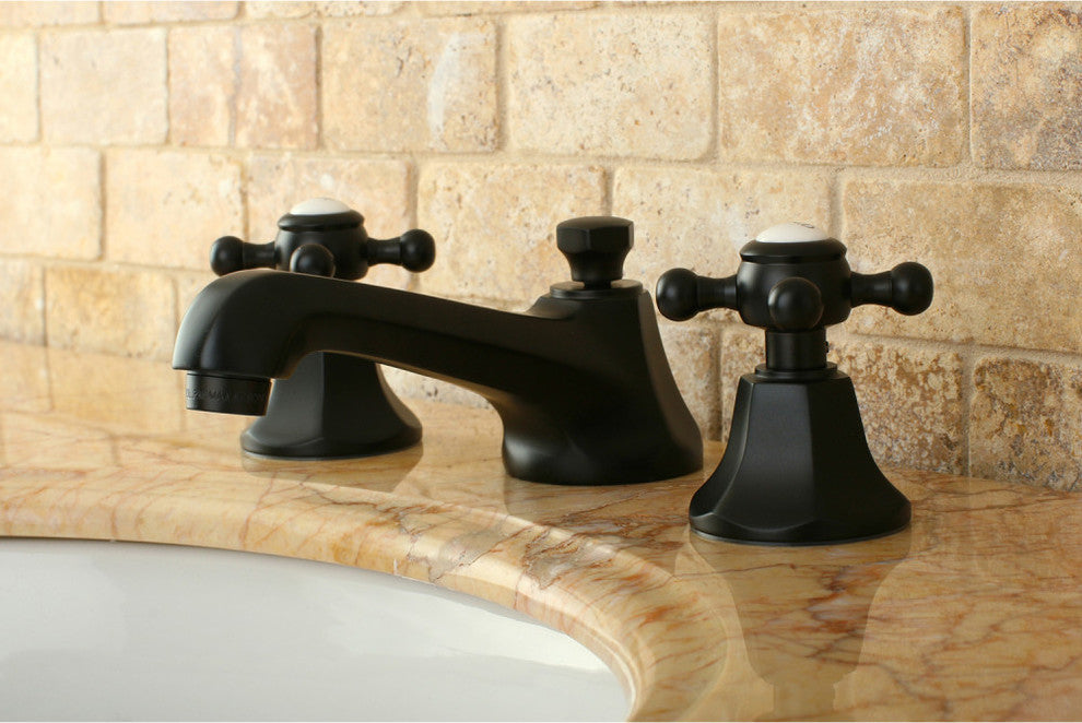 Kingston Brass Widespread Bathroom Faucet With Brass Pop-Up, Oil Rubbed Bronze