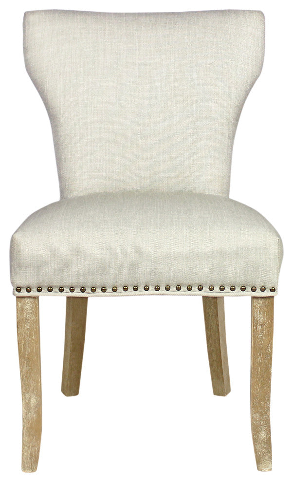 Lavaca 5-Piece Dining Set, 72" Oval Dining Table and 2 Sets of Ivory Chairs