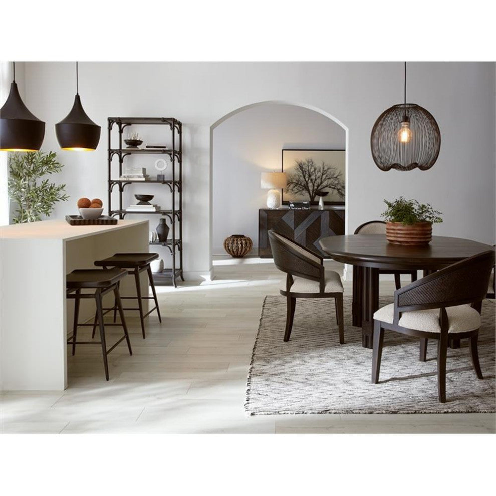 Retreat Wood and Metal Stool in Black Sand by Hooker Furniture