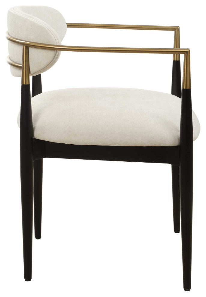 Uttermost Moxie White Dining Arm Chair