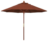 9' Square Push Lift Wood Umbrella, Olefin, Terracotta