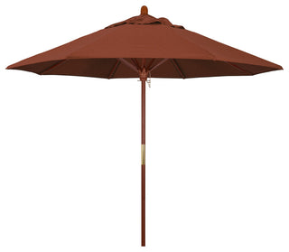 9' Square Push Lift Wood Umbrella, Olefin, Terracotta