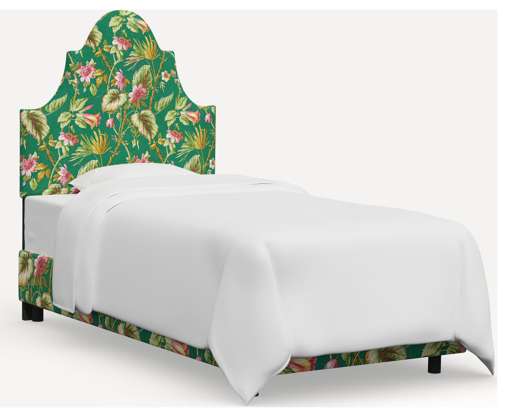 Red from Scalamandre Twin Geneva Bed, Tropical Flora Green