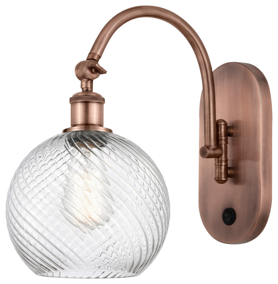 Innovations 518-1W-AC-G1214-8 1-Light Sconce, Antique Copper