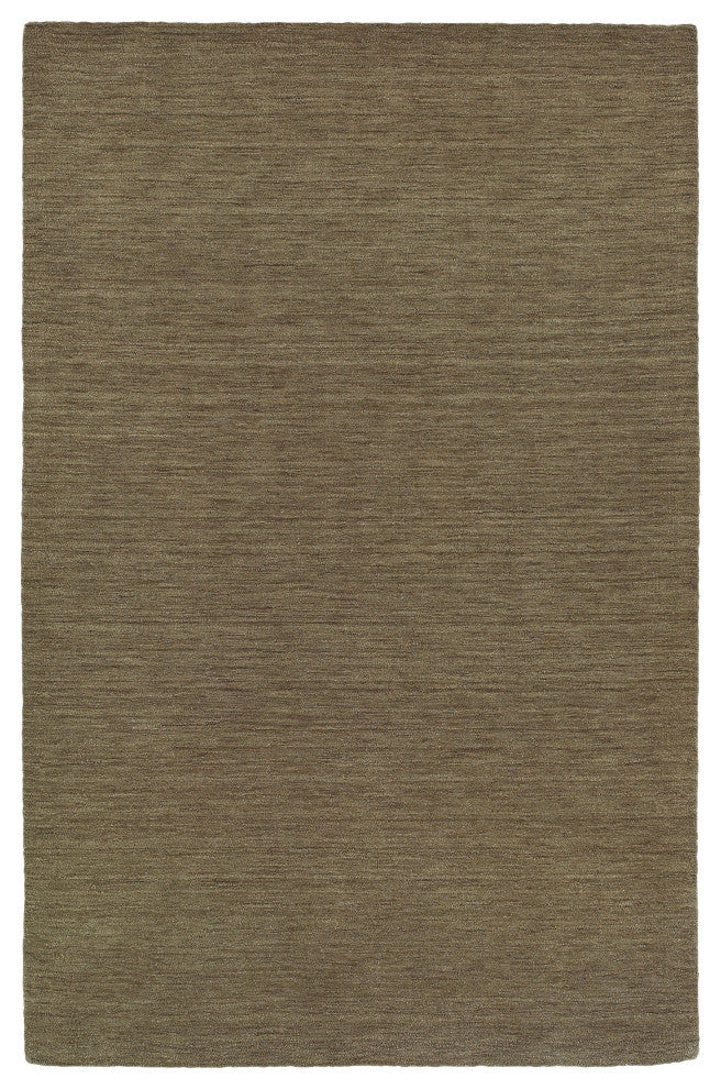Arista Solid Green Hand-Crafted Area Rug, 5'x8'
