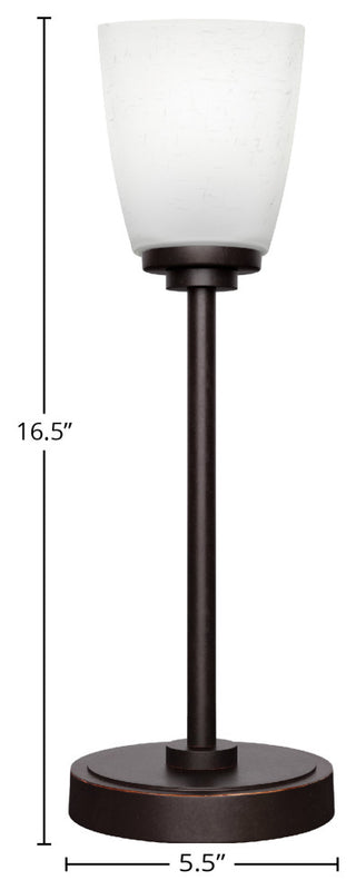 Luna 1-Light Table Lamp, Dark Granite/Square White Muslin