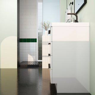 Carla 24" Freestanding Bathroom Vanity, Gloss White