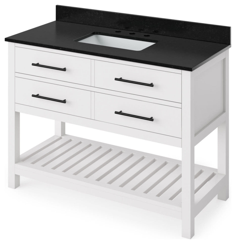 Jeffrey Alexander VKITWAV48R-GRANITE Wavecrest II 48" - White / Black