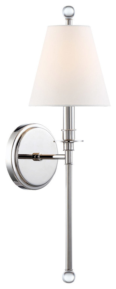 Crystorama Riverdale 1-Light Sconce, Polished Nickel