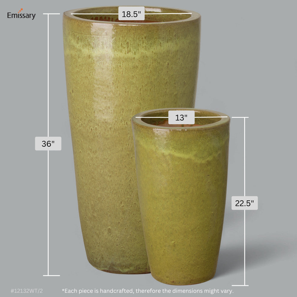 Round Tall Pot, Citron 13x22.5